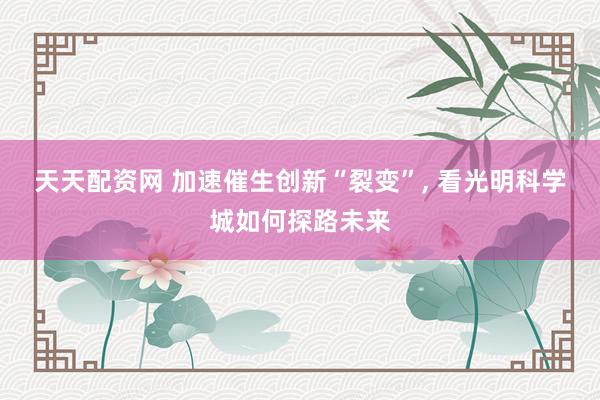 天天配资网 加速催生创新“裂变”, 看光明科学城如何探路未来